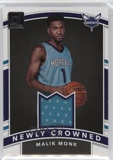 2017-18 Panini Donruss Newly Crowned Rookie Jerseys Malik Monk #NC-MM 2b6