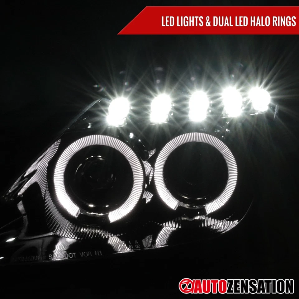 Fit 2000-2005 Toyota Celica Smoke LED Halo Projector Headlights Head Lamps 00-05 Foto 4 de 4