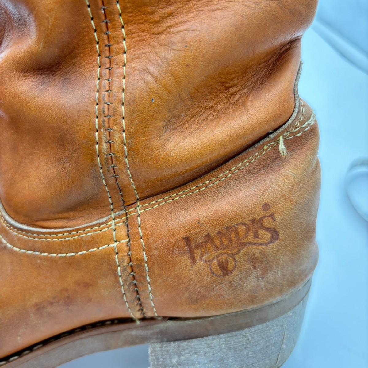 Vintage Landis Leather Cowboy Boots Men’s 10D Brown Western Ranch Work USA Vintage Landis Campus Ranch Leather Western Boots Men main image 3