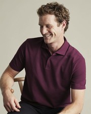 Charles Tyrwhitt Smart Pique Polo   Wine Red - New - All Size - Free SHIPPING  
