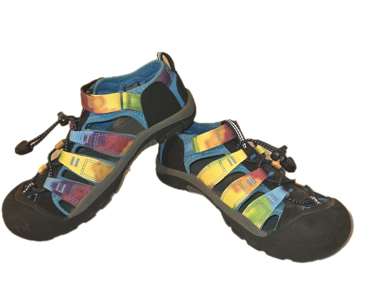 Scarpe sandalo Keen Big Kids Newport H2 Youth 4 punta a cappuccio arcobaleno tie dye asciugatura rapida