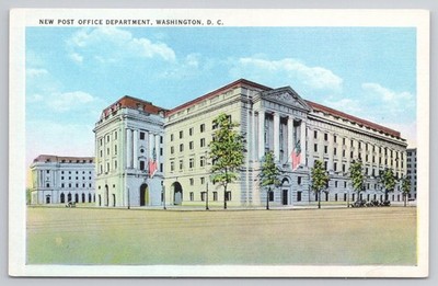 New Post Office Department Washington D.C. Linen Postcard Colorchrome 1930s-40s