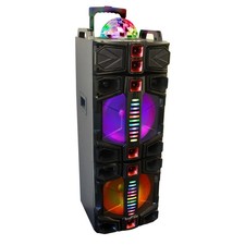 beFree Sound Dual 12 Inch Subwoofer Portable Bluetooth Party Speaker with LED Li