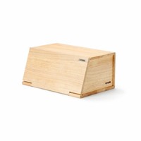 Continenta Brotkasten, Brotaufbewahrung, Brotbox, Gummibaumholz, 40X26X18.5 Cm