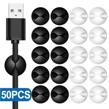 5/50PCS Mini Cable Winder Organizer USB Charging Cable Cord Holder Wire Clips