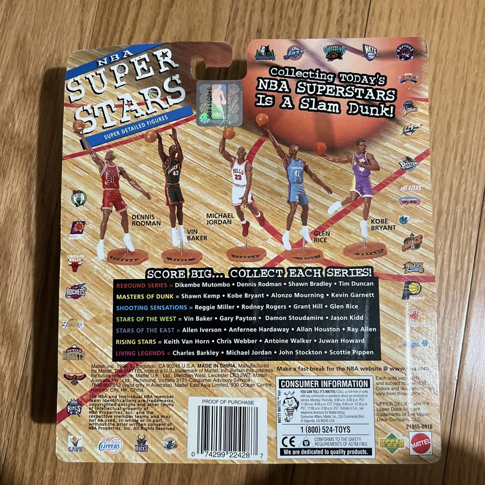 Mattel Upper Deck Series Michael Jordan NBA Super Stars Bulls 1998 - Image 2 of 2