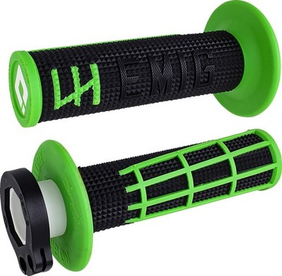 ODI EMIG 2.0 Diamond Lock-On Grips 7/8'' Black/Green