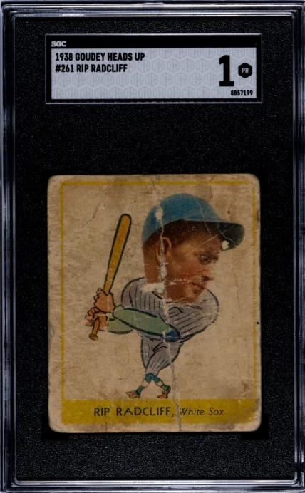 1938 GOUDEY HEADS-UP RIP RADCLIFF 261 POOR R323 SGC 1 BASEBALL CHICAGO WHITE SOX