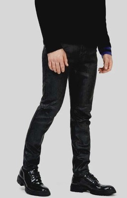 size 30 mens DIESEL D-STRUKT 009DU Coated JEANS W30 L30 stretch SLIM BLACK new