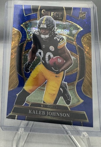 2025 Panini Select Kaleb Johnson Concourse Blue Disco Prizm RC #25/25 Bookend
