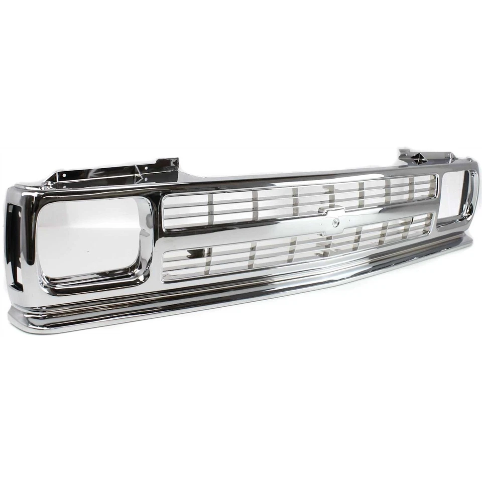 Grille For 91-93 Chevrolet S10 91-94 S10 Blazer Chrome Plastic - Image 3 of 4