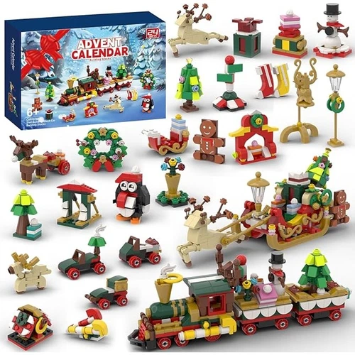24-day Advent Countdown Calendar Building Blocks 8-12 Year Old Christmas Train 