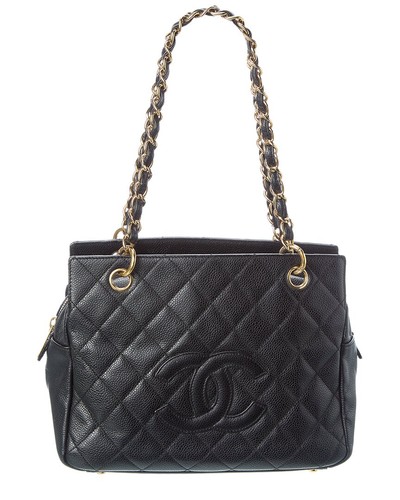 Chanel Black Quilted Caviar Leather Timeless Leather Tote (Authentic Pre-Loved)
