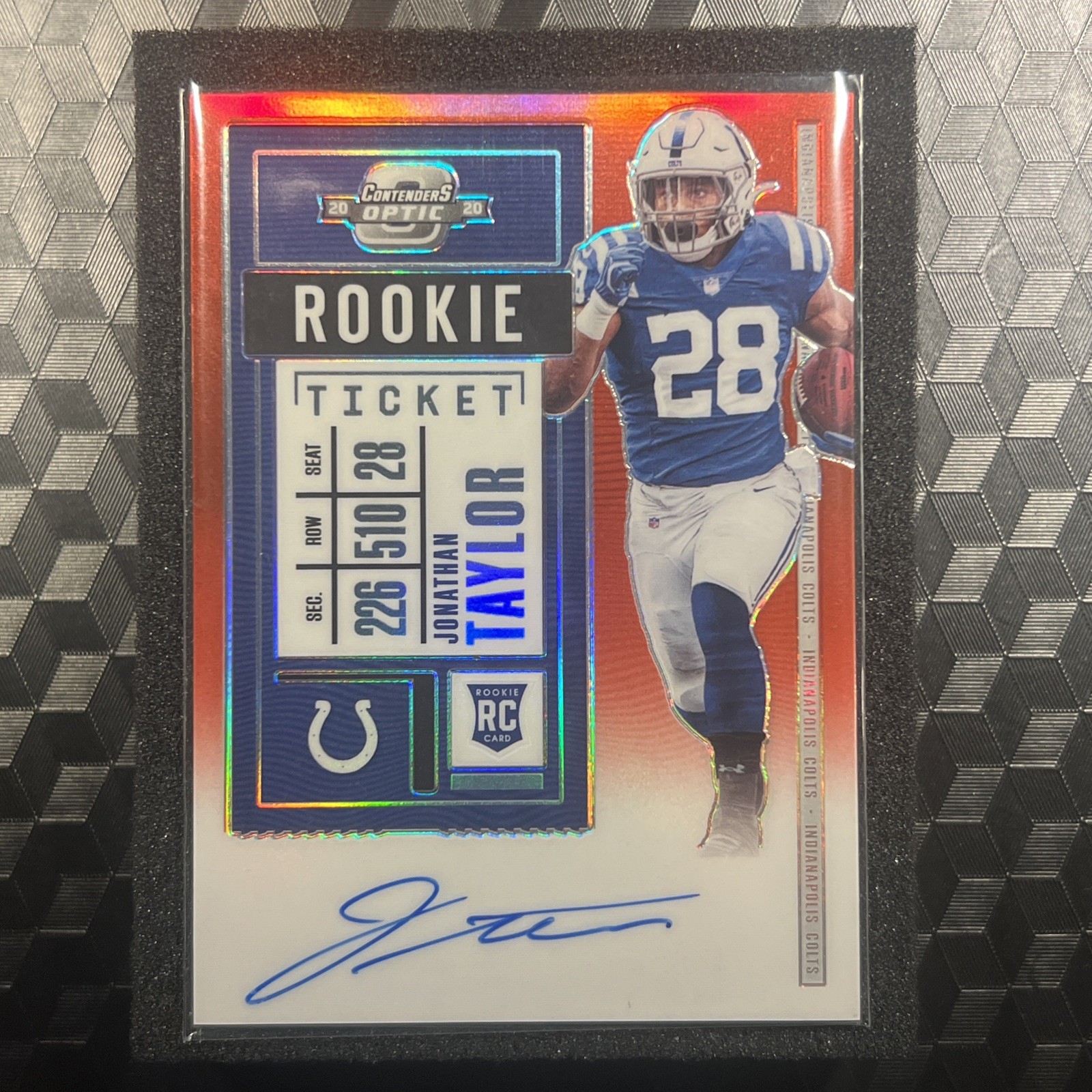 2020 Contenders Optic JONATHAN TAYLOR #116 Red #/199 Auto