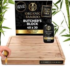Butchers Block Chopping Board 40 x 30 x 3.8cm Extra Thick Double Sided Pre Oiled