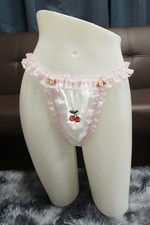 A158 2XL/ElasticW.24-44" White Nylon Bikini Thong Panties Underwear Knickers