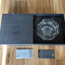 Versace Rosenthal Medusa Crystal Ashtray Accessory Tray Octagonal Glass 13cm