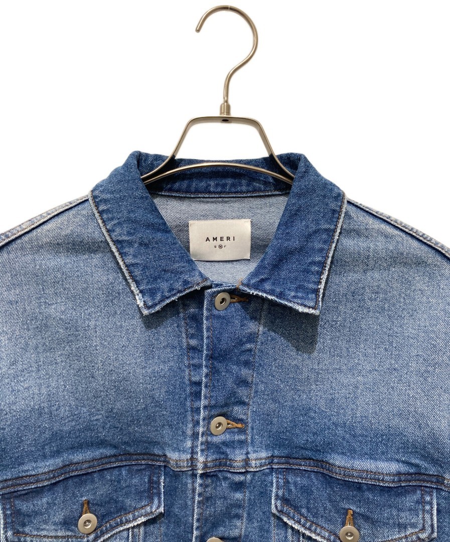 Ameri CROPPED DENIM JACKET 1310660520 Indigo Cott… - image 4