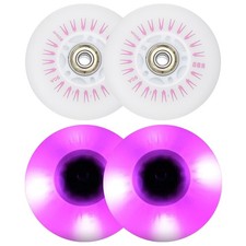 80mm Pink Illuminated Skate Wheels, 4pcs, 90A PU Flash Wheels
