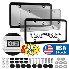 New Unbreakable License Plate Covers+Frames Auto Tag Shield Protector Front Rear