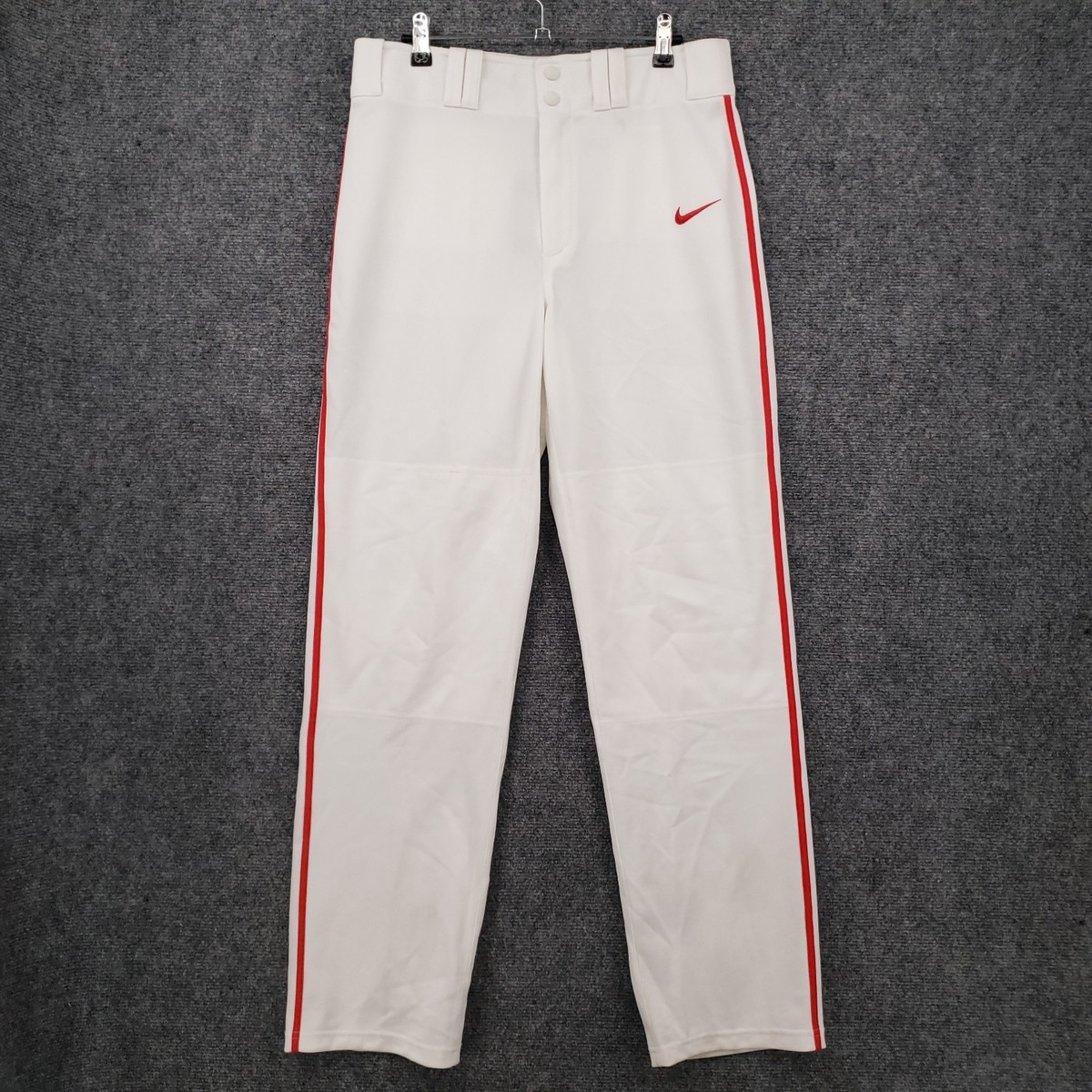 NEW Nike Pants Mens S Small White Swingman Piping Straight Leg