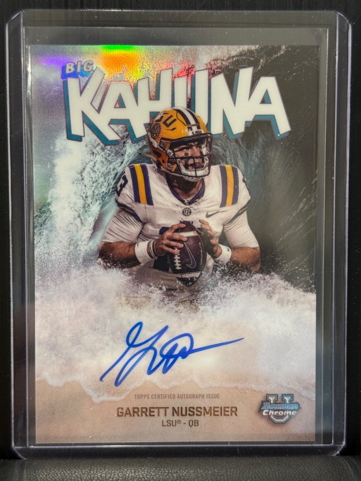 2025 Bowman Chrome U Garrett Nussmeier Big Kahuna LSU On Card Auto SP