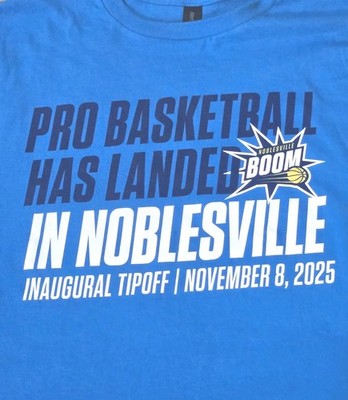 New Mens SGA NBA G League Noblesville Boom Inaugural Tip Off 11/8/25  T Shirt XL