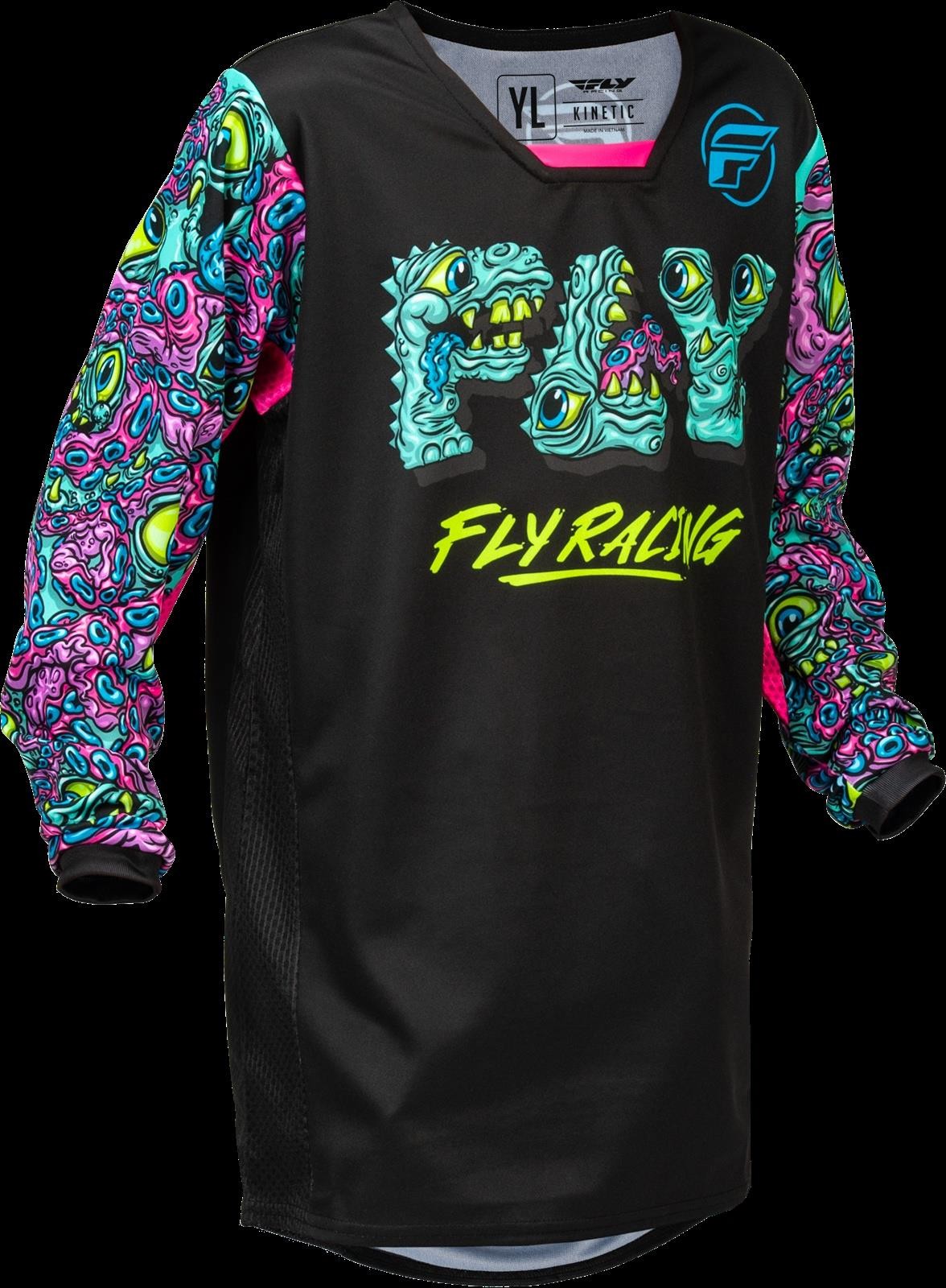 Fly Racing Youth Kinetic Mutant MX Jersey Black Multicoloured Motocross Off-Road
