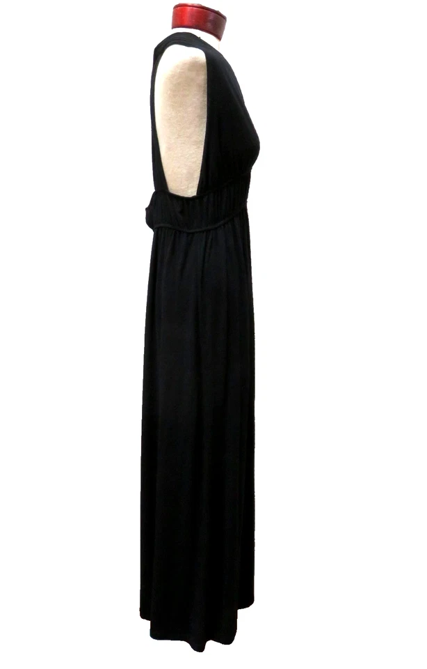 Arden B Women Knit Halter Neck Open Back Empire Waist Long Maxi Knit Dress L Vtg - Image 3 of 4