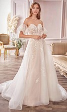  700 Andrea and Leo A1014 Off Shoulder Puff Bridal Gown