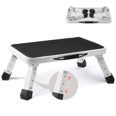 Folding Step Stool 3-Stage Height Adjustable 330 lbs Capacity Steel for Bathroom