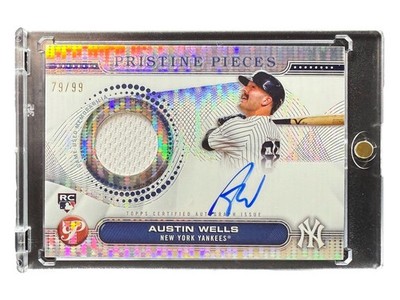 Austin Wells 2024 Topps Pristine Pieces Rookie Patch Auto Pulsar Refractor /99