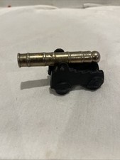 Vintage Mini Cannon Marked With A On Bottom Brass And Cast Iron