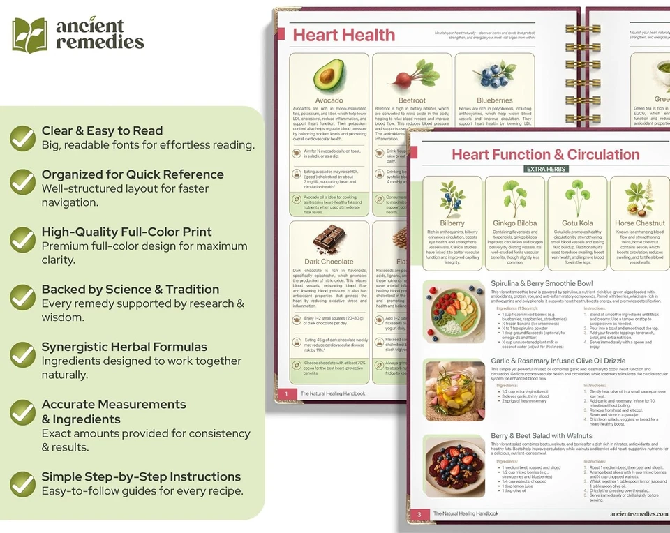 The Natural Healing Handbook, Spiral-Bound Guide for Herbal Remedies and Natural - Image 4 of 4
