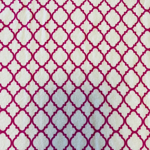 Stoff 1 Yard x 43 Zoll Vierblatt rosa weiß Nähen Quilten Bekleidung Baumwolle #1B77 - Bild 2 von 8