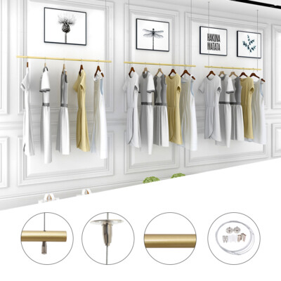 Durable Garment Hanger Clothing Rack Space Saving Metal Dress Hanging Rod 100cm
