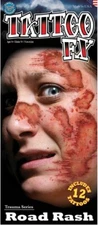 ROAD RASH Tattoo Special FX Trauma Series Tinsley Transfers Halloween Prosthetic