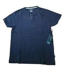 NWT Kenneth Cole Men's Slim Fit Techni-Cole Stretch 2 Button T Shirt Navy Large