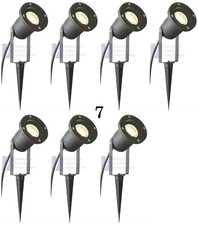 Image of 7 x BLACK GARDEN OUTDOOR IP65 SPIKE SPOT LIGHT GU10 240V LED COMPATIBLE