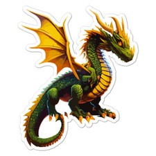 Green Gold Dragon Vinyl Decal Sticker Indoor Outdoor 3 Sizes 9224 Green Gold Dragon Vinyl Decal Sticker Indoor Outdoor 3 Sizes 9224