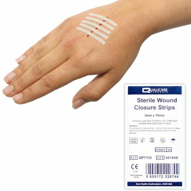 100 X Butterfly Stitches 3mm X 75mm Postop Skin Closure Healing