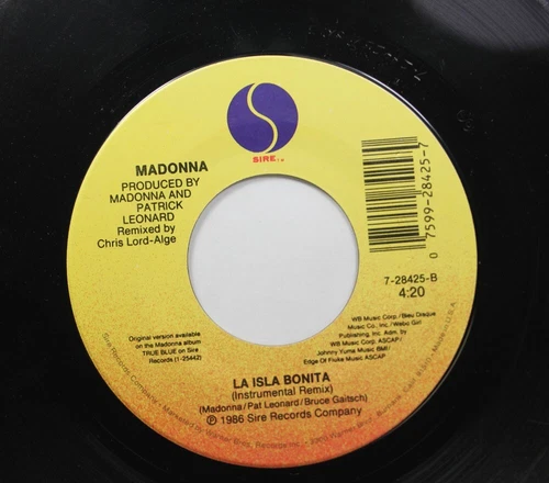 Pop 45 Madonna - La Isla Bonita / La Isla Bonita On Sire