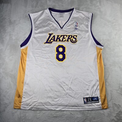 Vintage Reebok Kobe Bryant NBA Jersey 2XL White #8 Los Vintage Reebok Kobe Bryant NBA Jersey 2XL White #8 Los