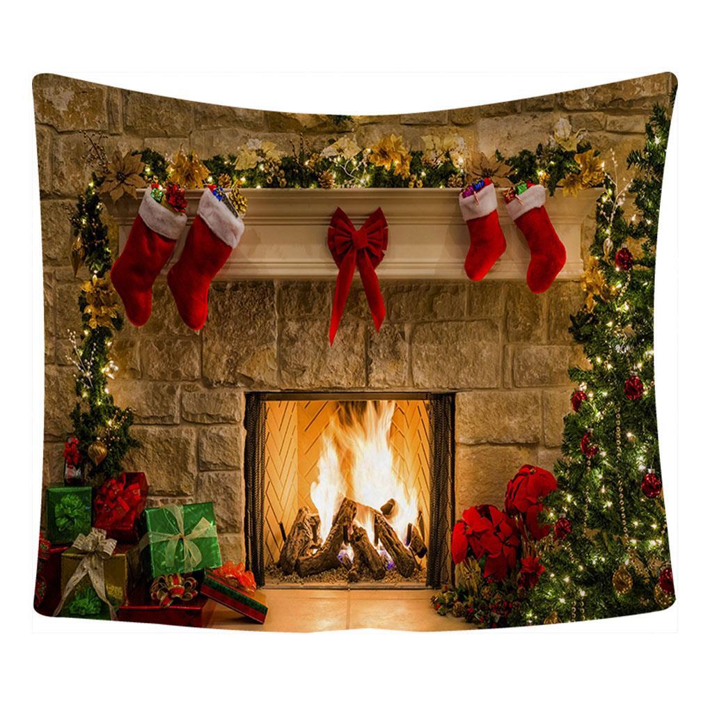 Christmas Wall Tapestry Xmas Tree Pattern Tapestries Home Decor Hanging