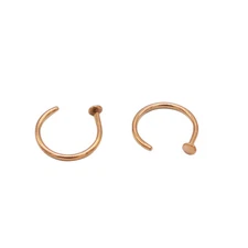 20g 18g Rose Gold Nose Ring Titanium Plated Hoop 5/16" (8mm) 3/8" (10mm)