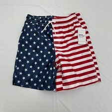 Old Navy Patriotic Flag Printed Swim Trunks Boys Size XL NEW
