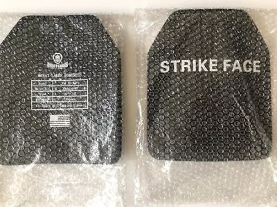 GREAT LAKES FORTRESS Tactical Level III+ Alumina Ceramic PE Curved Body Armor Plates PAIR 10 x 12