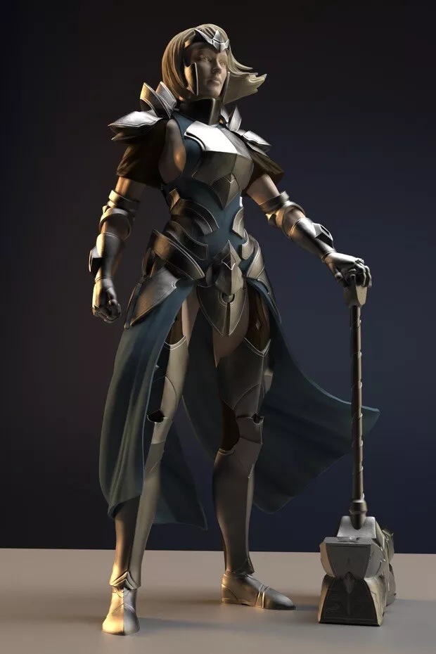 Female Paladin Warrior-Emael-Guardian Of Light 1/6 Resin Model Kit | eBay