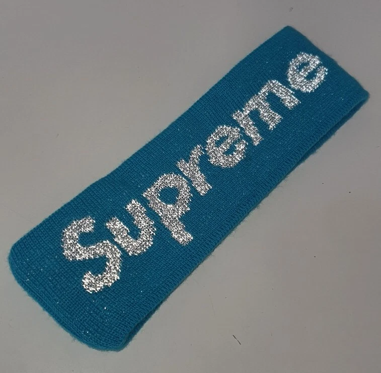 FW17 Supreme NEW ERA Logo Réfléchissant Bandeau Bleu Vert Accessoires