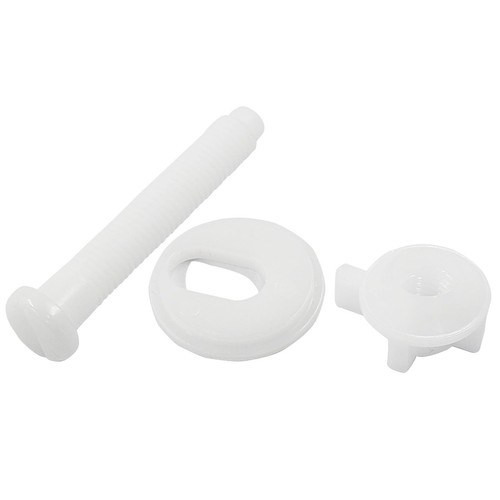 2 Pack White Plastic Toilet Seat Screws Nuts Washers Parts Kit for Toilet Seat - Picture 4 of 5